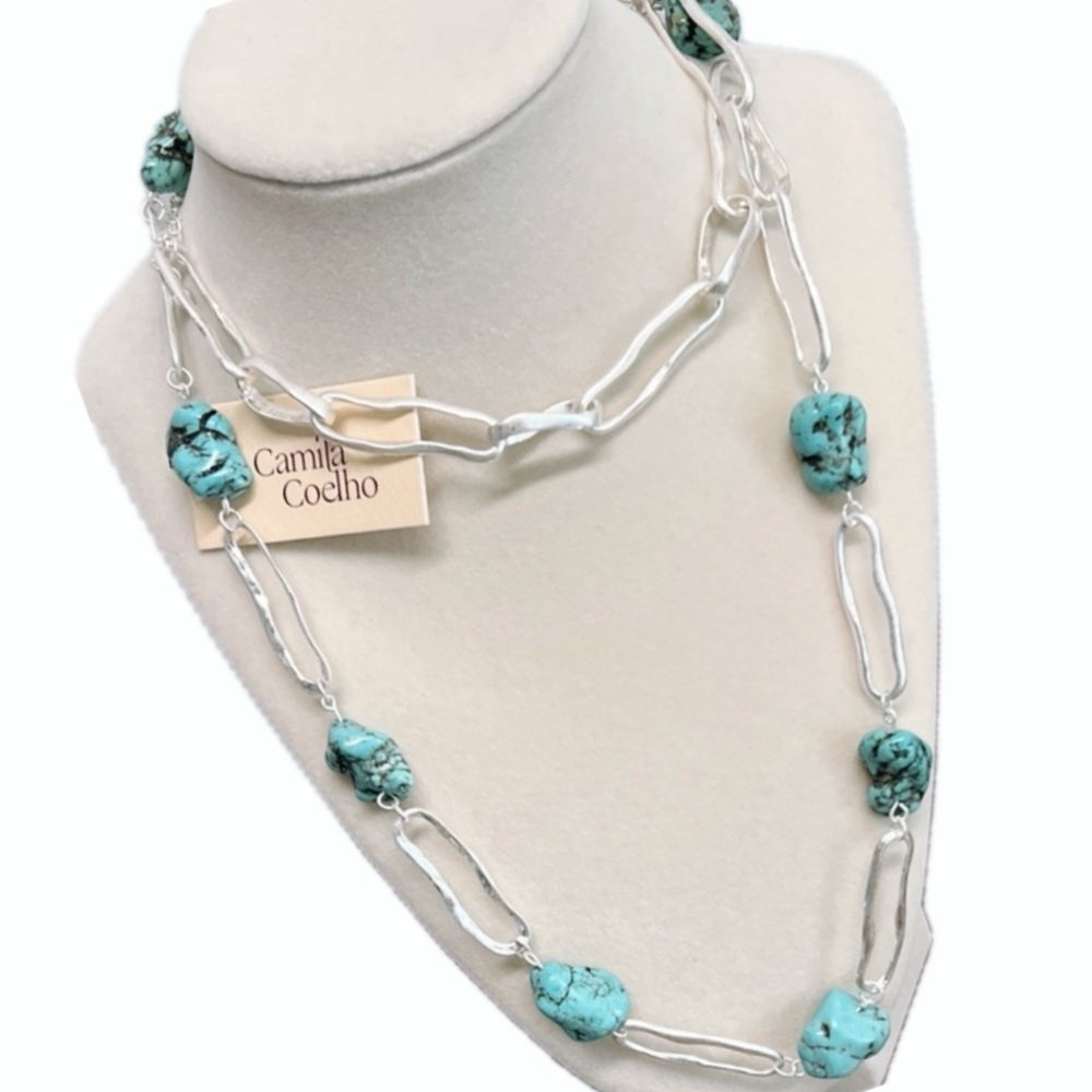NWT ⚜️🩵⚜️ Camila Coelho Gorgeous Reconstituted Turquoise Necklace